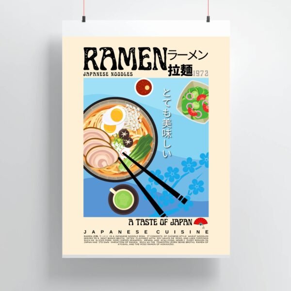 Ramen Blue Poster (Japanese)
